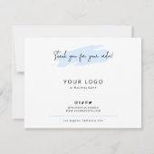 ケーキの気に指示パステルブルーウォーターの色 サンキューカード (裏面)