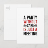 ケーキの無いパーティーは単なる会議だ インビテーションポストカード (正面/裏面)