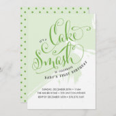 ケーキの粉砕の誕生日の招待状、中立カード 招待状 (正面/裏面)