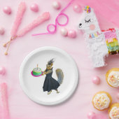 ケーキの紙皿を持つリス ペーパープレート (パーティー)