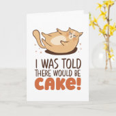 ケーキの脂肪おもしろい猫好き誕生日 カード (黄色い花)