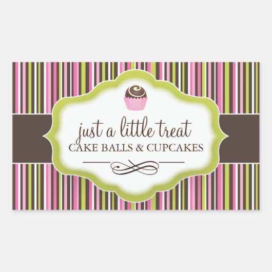 ケーキの装飾がステッカーを刺す 長方形シール (正面)