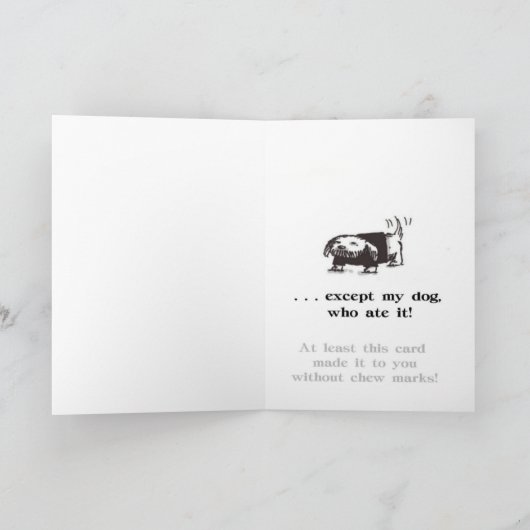 ケーキの誕生日のユーモアの挨拶状を完成して下さい カード (内部)