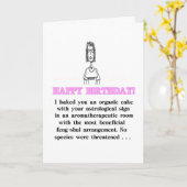 ケーキの誕生日のユーモアの挨拶状を完成して下さい カード (黄色い花)