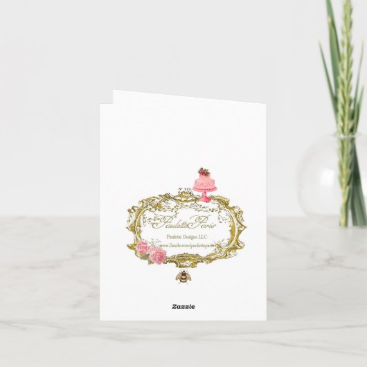 ケーキの誕生日または特別の日カードを持って下さい カード (裏面)