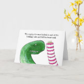 ケーキの誕生日カードを持つ恐竜 カード (黄色い花)