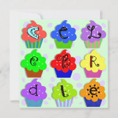 ケーキの誕生日パーティー招待状テンプレート 招待状 (正面)