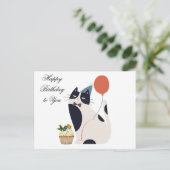 ケーキの誕生日パーティー猫 ポストカード (スタンド正面)