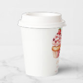 ケーキの誕生日招待状 女の子の1歳の誕生日 紙コップ (右)