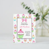 ケーキの誕生日招待状 招待状 (スタンド正面)