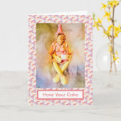 ケーキの誕生日 カード (黄色い花)