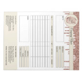 ケーキの請求書フォーム 業務見積書 ノートパッド (正面)