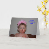 ケーキの顔のバースデー・カード カード (黄色い花)