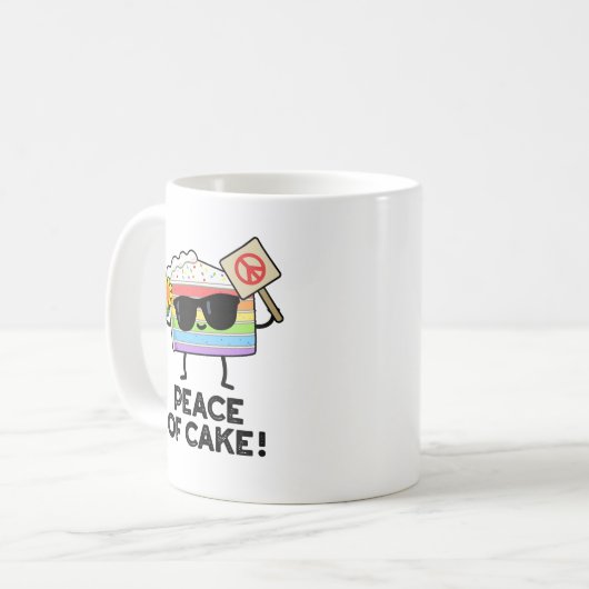 ケーキの食べおもしろい物パンの平和 コーヒーマグカップ (正面左)