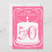 ケーキの飲み物のマルガリータの第50誕生日の招待状を食べて下さい 招待状 (正面)