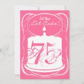 ケーキの飲み物のマルガリータの第75誕生日の招待状を食べて下さい 招待状 (正面)