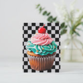 ケーキの飾り イラスト 誕生日 ポストカード (スタンド正面)