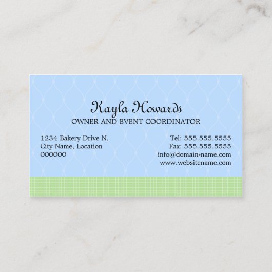 ケーキはカップケーキのデザートのテーブルの名刺をぽんと鳴らします 名刺 (裏面)