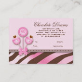 ケーキはギフト券のシマウマのピンクのブラウンのレトロをぽんと鳴らします 割引カード (裏面)