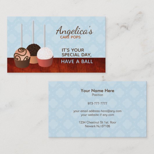 ケーキはスローガンの名刺をぽんと鳴らします 名刺 (正面/裏面)