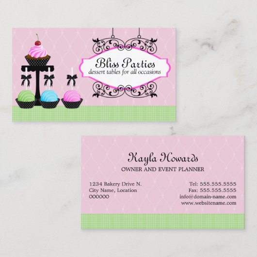 ケーキはデザートのテーブルをぽんと鳴らします 名刺 (正面/裏面)