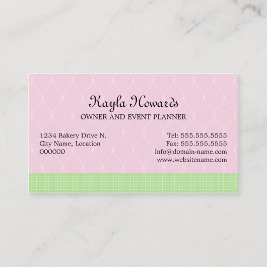 ケーキはデザートのテーブルをぽんと鳴らします 名刺 (裏面)