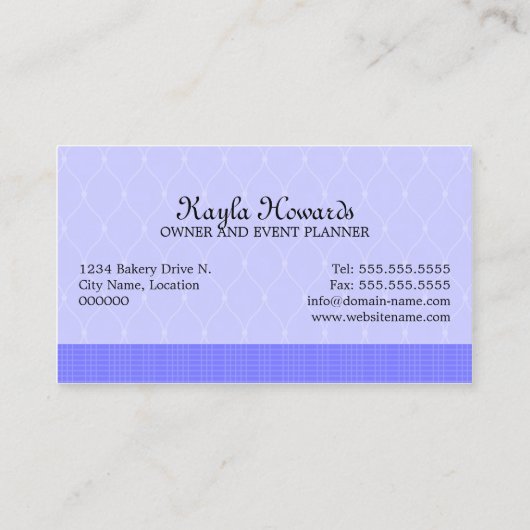 ケーキはデザートのテーブルをぽんと鳴らします 名刺 (裏面)