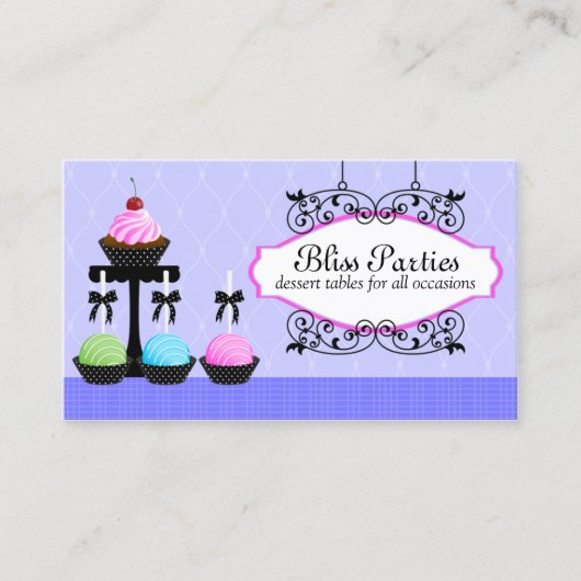 ケーキはデザートのテーブルをぽんと鳴らします 名刺 (正面)