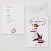 ケーキはピンクで彼女は小さいカスタムの 名刺 (正面/裏面)