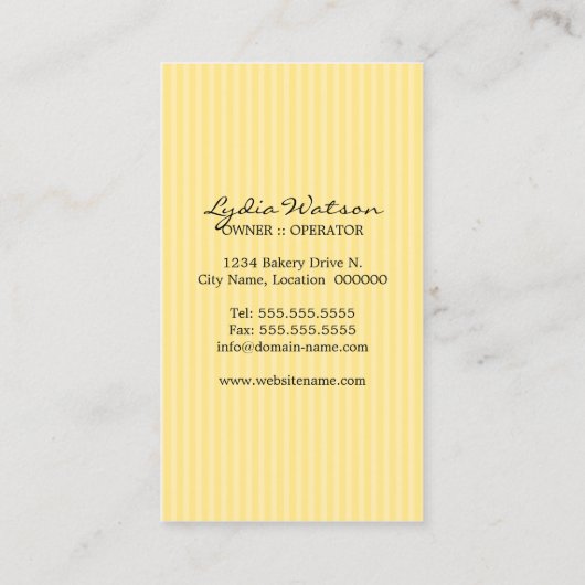 ケーキはベーカリーの名刺をぽんと鳴らします 名刺 (裏面)