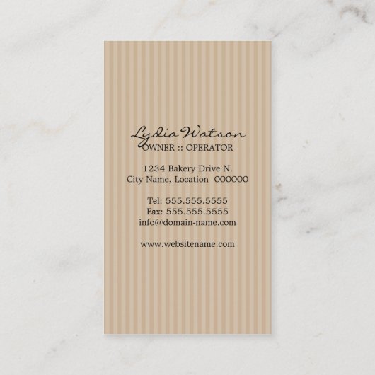 ケーキはベーカリーの名刺をぽんと鳴らします 名刺 (裏面)