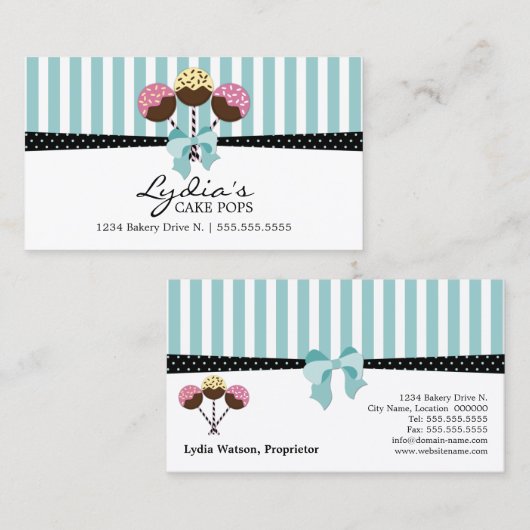 ケーキはベーカリーをぽんと鳴らします 名刺 (正面/裏面)