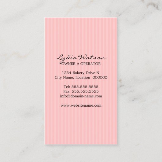 ケーキはベーカリーをぽんと鳴らします 名刺 (裏面)