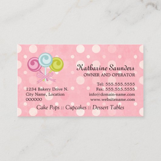 ケーキはベーカリーをぽんと鳴らします 名刺 (裏面)