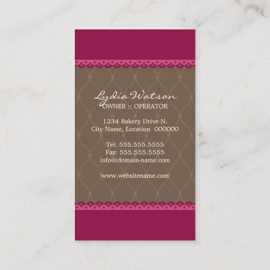 ケーキはベーカリーをぽんと鳴らします 名刺 (裏面)