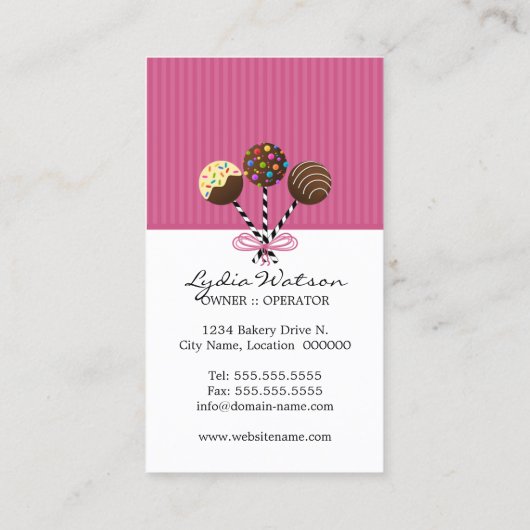ケーキはベーカリーをぽんと鳴らします 名刺 (裏面)