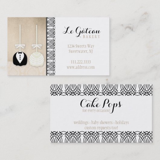 ケーキはベーカリーをぽんと鳴らします: 名刺 (正面/裏面)