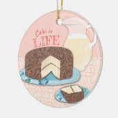 ケーキはライフスイーツベーカリーベーキングクリスマス セラミックオーナメント (左)