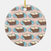 ケーキはライフスイーツベーカリーベーキングクリスマス セラミックオーナメント (裏面)