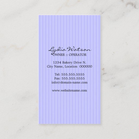 ケーキはラベンダーのベーカリーをぽんと鳴らします 名刺 (裏面)
