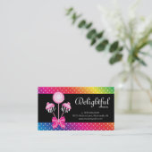 ケーキは名刺のベーカリーのシマウマのレトロの虹をぽんと鳴らします 名刺 (スタンド正面)