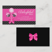 ケーキは名刺のベーカリーのシマウマのレトロの黒をぽんと鳴らします 名刺 (正面/裏面)