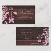 ケーキは名刺のベーカリーのピンクのブラウンのヴィンテージをぽんと鳴らします 名刺 (正面/裏面)