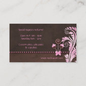 ケーキは名刺のベーカリーのピンクのブラウンのヴィンテージをぽんと鳴らします 名刺 (裏面)