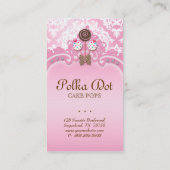 ケーキは名刺のレトロのダマスク織のピンクの白をぽんと鳴らします 名刺 (裏面)