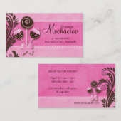 ケーキは名刺のヴィンテージのベーカリーのピンクブラウンをぽんと鳴らします 名刺 (正面/裏面)