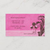 ケーキは名刺のヴィンテージのベーカリーのピンクブラウンをぽんと鳴らします 名刺 (裏面)