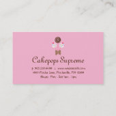 ケーキは名刺の水玉模様のピンクチョコレートをぽんと鳴らします 名刺 (裏面)