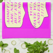 ケーキは食べ物好きのピンク色に合わせて作る キッチンタオル (折り畳み)