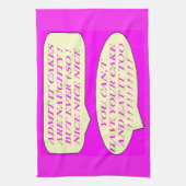 ケーキは食べ物好きのピンク色に合わせて作る キッチンタオル (縦)